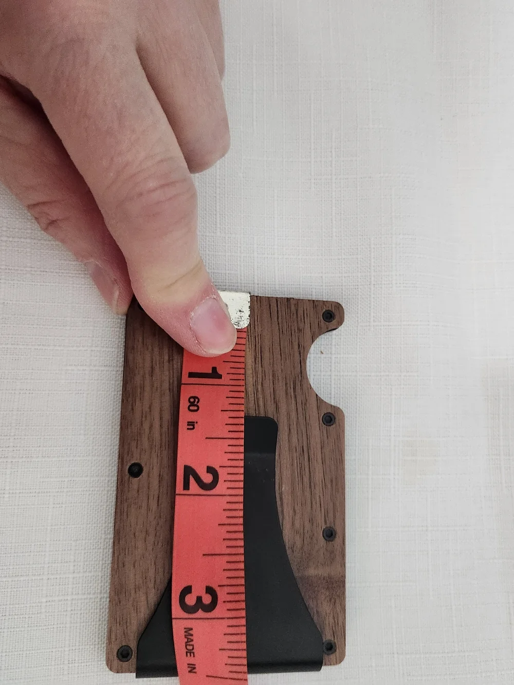 Wood and Black Minimalist Men's Card Holder Wallet